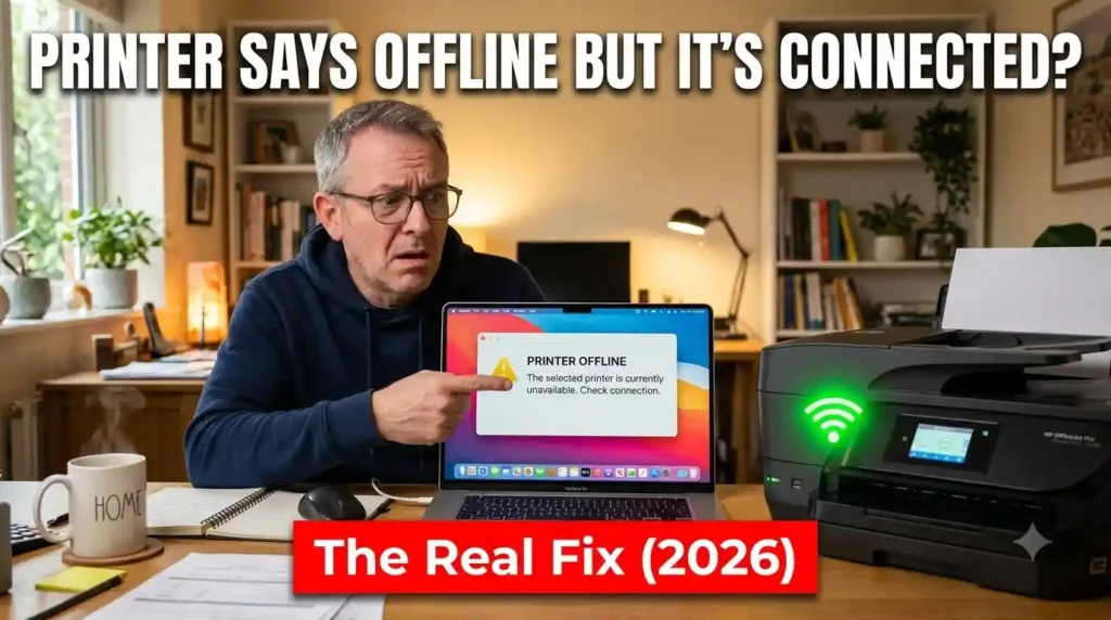 printer says offline but is connected printer says offline but is connected