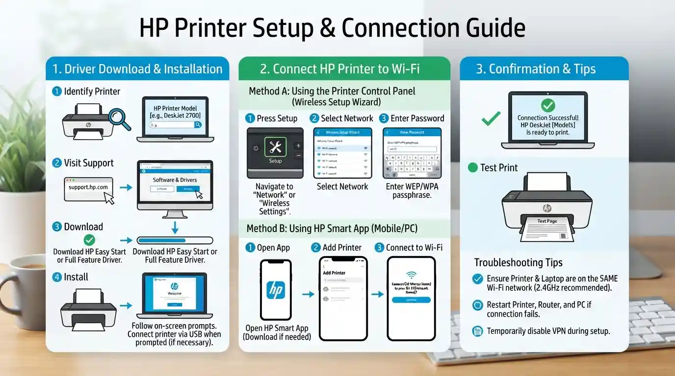 HP wireless printer setup